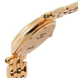 Pre Owned Cartier Cream 18K Yellow Gold Diamonds Panthere Vendome VPC00004 Women's Wristwatch 24 mm