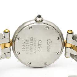 Pre Owned Cartier Silver 18K Yellow Gold And Stainless Steel Panthere Vendome Quartz Women's Wristwatch 24 MM