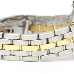 Pre Owned Cartier Silver 18K Yellow Gold And Stainless Steel Panthere Vendome Quartz Women's Wristwatch 24 MM