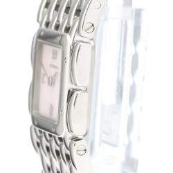 Pre Owned Cartier Pink MOP Stainless Steel Ruban Quartz W61003T9 Women's Wristwatch 21 MM