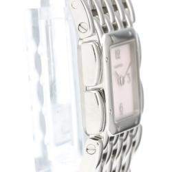 Pre Owned Cartier Pink MOP Stainless Steel Ruban Quartz W61003T9 Women's Wristwatch 21 MM