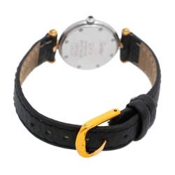 Pre Owned Cartier Silver 18K Yellow Gold And Stainless Steel Panthere Vendome 1057920 Women's Wristwatch 23 mm