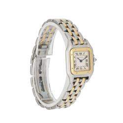 Pre Owned Cartier Silver 18K Yellow Gold And Stainelss Steel Panthere 1120 Women's Wristwatch 22 MM
