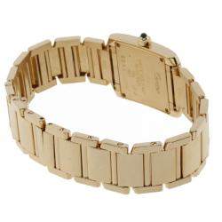 Pre Owned Cartier Silver 18k Yellow Gold Tank Francaise W50002N2 Quartz Women's Wristwatch 20 x 25 MM