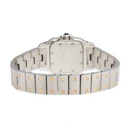 Pre Owned Cartier Cream 18K Yellow Gold Stainless Steel Santos Galbée 1567 Women's Wristwatch 24 mm