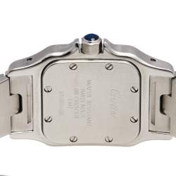 Pre Owned Cartier Cream 18K Yellow Gold Stainless Steel Santos Galbée 1567 Women's Wristwatch 24 mm