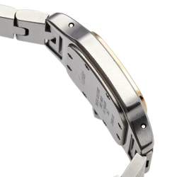 Pre Owned Cartier Cream 18K Yellow Gold Stainless Steel Santos Galbée 1567 Women's Wristwatch 24 mm