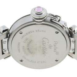 Pre Owned Cartier Pink Stainless Steel Miss Pasha W3140008 Women's Wristwatch 27 MM