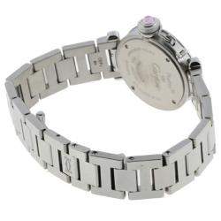 Pre Owned Cartier Pink Stainless Steel Miss Pasha W3140008 Women's Wristwatch 27 MM