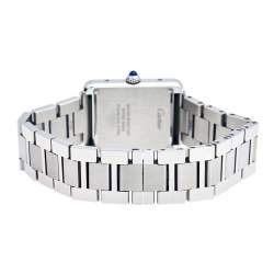 Pre Owned Cartier Silver Stainless Steel Tank Solo W5200013 Women's Wristwatch 24 mm