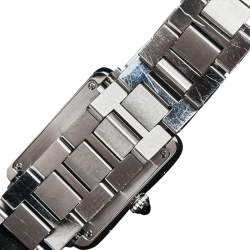 Pre Owned Cartier Silver Stainless Steel Tank Solo W5200013 Women's Wristwatch 24 mm