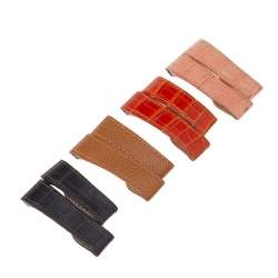 Pre Owned Cartier Silver 18k Rose Gold Stainless Steel Alligator Santos 100 2878 Women's Wristwatch 33 mm