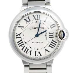 Pre Owned ساعة يد نسائية كارتييه بالون بلو 3284 ستانلس ستيل فضية 36 مم