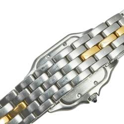Pre Owned Cartier Cream 18K Yellow Gold And Stainless Steel Panthere Women's Wristwatch 27 mm