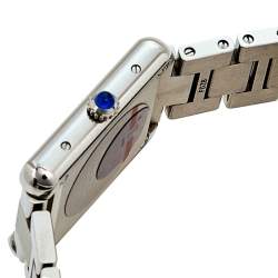 Pre Owned Cartier Silver Stainless Steel Tank Solo W5200013 Women's Wristwatch 24 mm