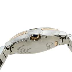مملوكة مسبقًا Cartier Silver 18k Rose Gold Stainless Steel Diamond Ballon Bleu WE902081 Women's Wristwatch 36 mm