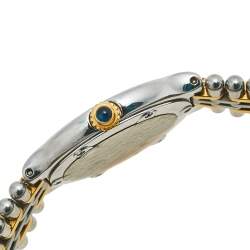 Pre Owned Cartier Cream 18K Yellow Gold and Stainless Steel Must De Cartier 21 125000P Women's Wristwatch 28 mm
