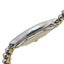 Pre Owned Cartier Cream 18K Yellow Gold and Stainless Steel Must De Cartier 21 125000P Women's Wristwatch 28 mm