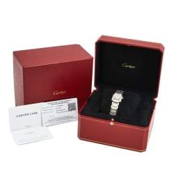 Pre Owned Cartier Silver 18k Yellow Gold Stainless Steel Tank Francaise W51007Q4 Women's Wristwatch 20 mm