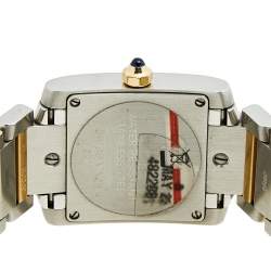 Pre Owned Cartier Silver 18k Yellow Gold Stainless Steel Tank Francaise W51007Q4 Women's Wristwatch 20 mm