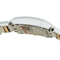 Pre Owned Cartier Silver 18k Yellow Gold Stainless Steel Tank Francaise W51007Q4 Women's Wristwatch 20 mm