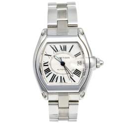 Pre Owned Cartier Silver Stainless Steel Roadster 2510 Men's Wristwatch 38 mm