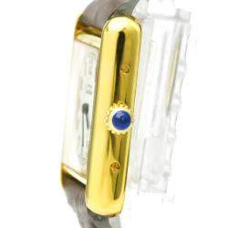 Pre Owned Cartier White Gold Plated Must Tank Quartz Women's Wristwatch 22 MM