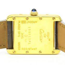 Pre Owned Cartier White Gold Plated Must Tank Quartz Women's Wristwatch 22 MM