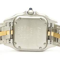 Pre Owned Cartier Silver 18K Yellow Gold Stainless Steel Panthere De Cartier Women's Wristwatch 22MM