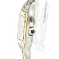 Pre Owned Cartier Silver 18K Yellow Gold Stainless Steel Panthere De Cartier Women's Wristwatch 22MM