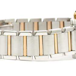 مملوكة مسبقًا Cartier Pink MOP 18K Rose Gold Stainless Steel Tank Francaise W51027Q4 Women's Wristwatch 20MM