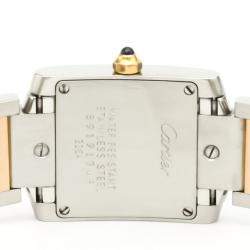 مملوكة مسبقًا Cartier Pink MOP 18K Rose Gold Stainless Steel Tank Francaise W51027Q4 Women's Wristwatch 20MM