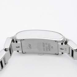 Pre Owned Cartier White Stainless Steel Tank Francaise 2384 Women's Wristwatch 20 mm