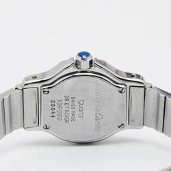 Pre Owned Cartier Cream 18K yellow Gold Stainless Steel Santos de Cartier 187903 Women's Wristwatch 24 mm