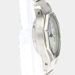 Pre Owned Cartier Silver Stainless Steel Santos Octagon Women's Wristwatch 24 MM