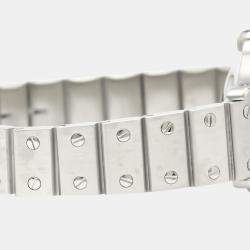 Pre Owned Cartier Silver Stainless Steel Santos Octagon Women's Wristwatch 24 MM