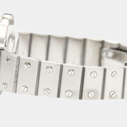 Pre Owned Cartier Silver Stainless Steel Santos Octagon Women's Wristwatch 24 MM