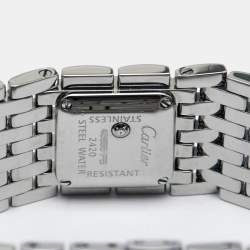 Pre Owned Cartier Mother of Pearl Stainless Steel Panthere Ruban W61002T9 Women's Wristwatch 22 mm