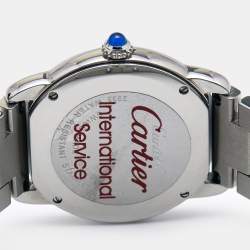 Pre Owned Cartier Silver Stainless Steel Ronde Solo W6701004 Women's Wristwatch 29 mm
