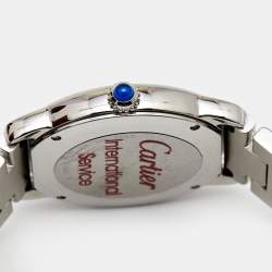 Pre Owned Cartier Silver Stainless Steel Ronde Solo W6701004 Women's Wristwatch 29 mm