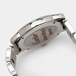 Pre Owned Cartier Silver Stainless Steel Ronde Solo W6701004 Women's Wristwatch 29 mm