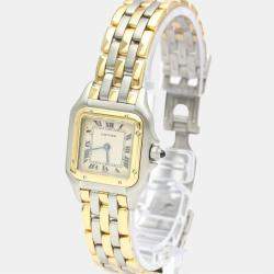 مملوكة مسبقًا Cartier Silver 18K Yellow Gold And Stainless Steel Panthere Quartz Women's Wristwatch 22 mm