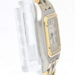 مملوكة مسبقًا Cartier Silver 18K Yellow Gold And Stainless Steel Panthere Quartz Women's Wristwatch 22 mm