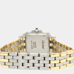 مملوكة مسبقًا Cartier Silver 18K Yellow Gold And Stainless Steel Panthere Quartz Women's Wristwatch 22 mm
