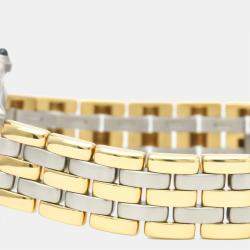 مملوكة مسبقًا Cartier Silver 18K Yellow Gold And Stainless Steel Panthere Quartz Women's Wristwatch 22 mm