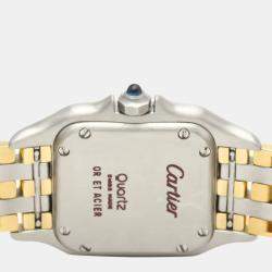 مملوكة مسبقًا Cartier Silver 18K Yellow Gold And Stainless Steel Panthere Quartz Women's Wristwatch 22 mm