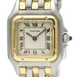 مملوكة مسبقًا Cartier Silver 18K Yellow Gold And Stainless Steel Panthere Quartz Women's Wristwatch 22 mm