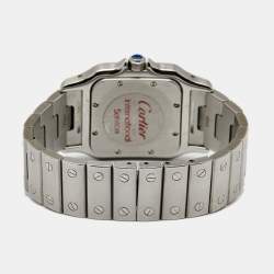 Pre Owned Cartier Cream Stainless Steel Santos Galbee 1564 Women's Wristwatch 29 mm