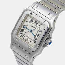 Pre Owned Cartier Cream Stainless Steel Santos Galbee 1564 Women's Wristwatch 29 mm
