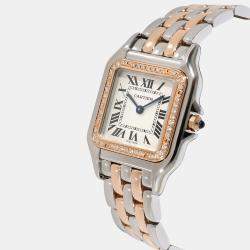مملوكة مسبقًا Cartier Silver Rose Gold And Stainless Steel  Panthere W3PN0007 Quartz Women's Wristwatch 27 mm